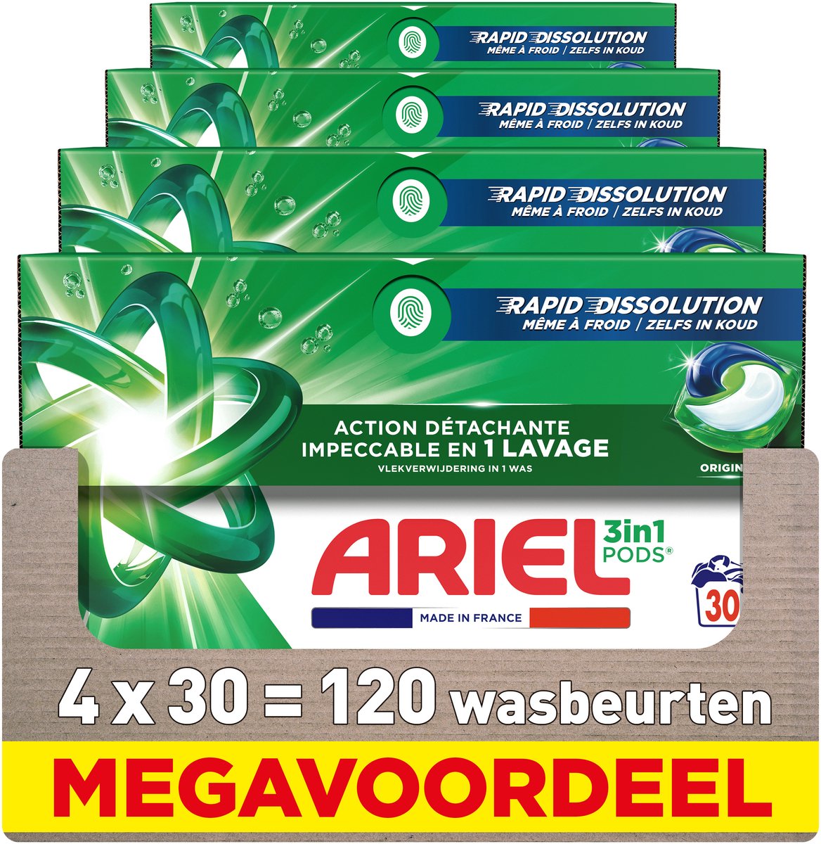 Ariel 3in1 Wasmiddel Pods Original - 4 x 30 wasbeurten