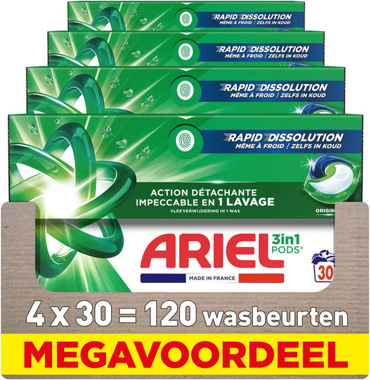 Ariel 3in1 Wasmiddel Pods Original - 4 x 30 wasbeurten