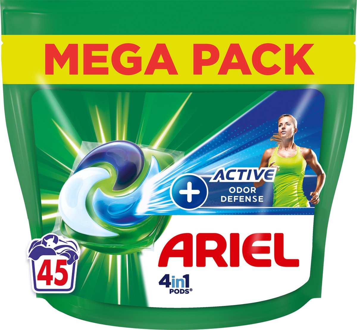 Ariel 4in1 Wasmiddel Pods + Actieve Geurbestrijding - 45 Wasbeurten