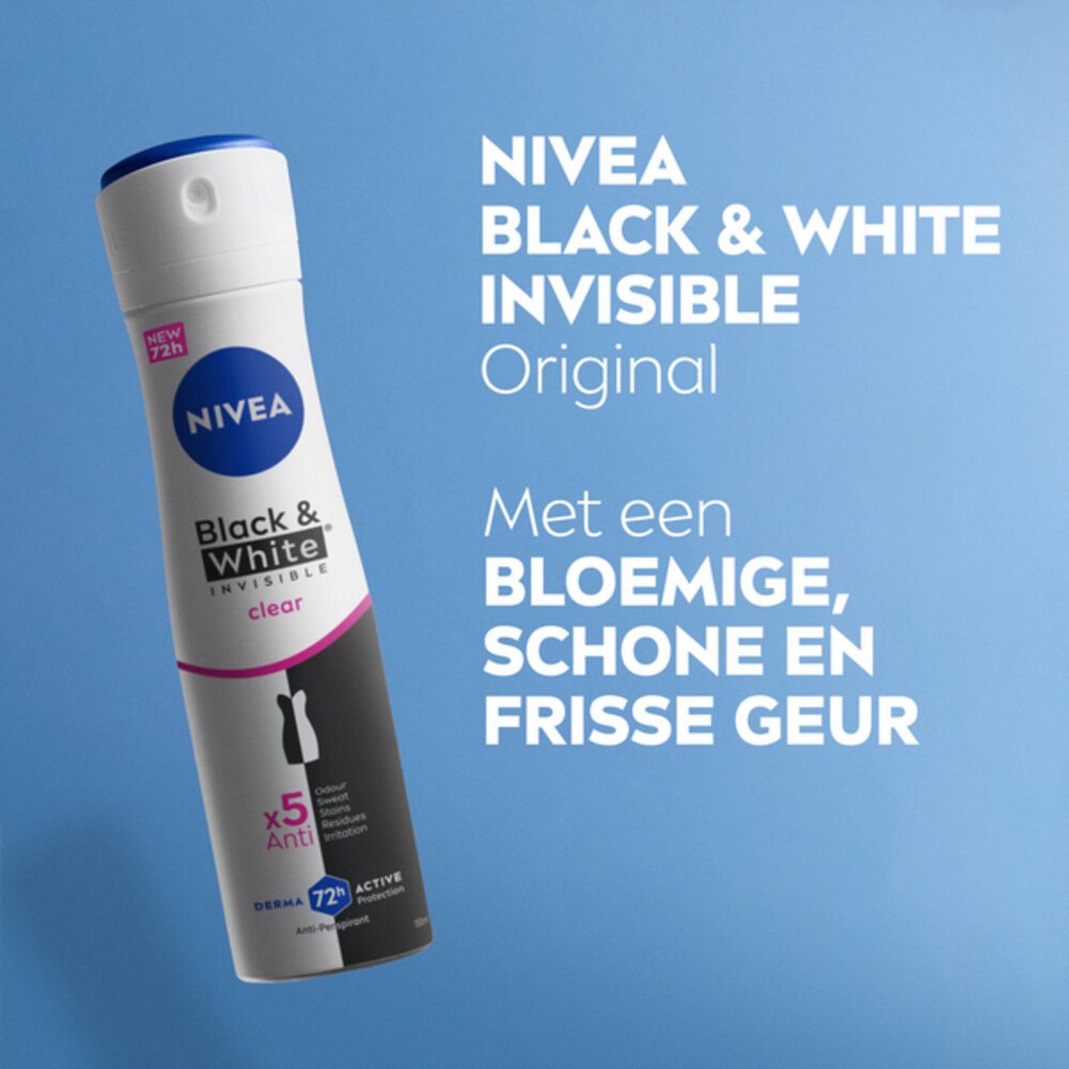 NIVEA Deodorant Spray Invisible For Black & White Clear - 150 ml
