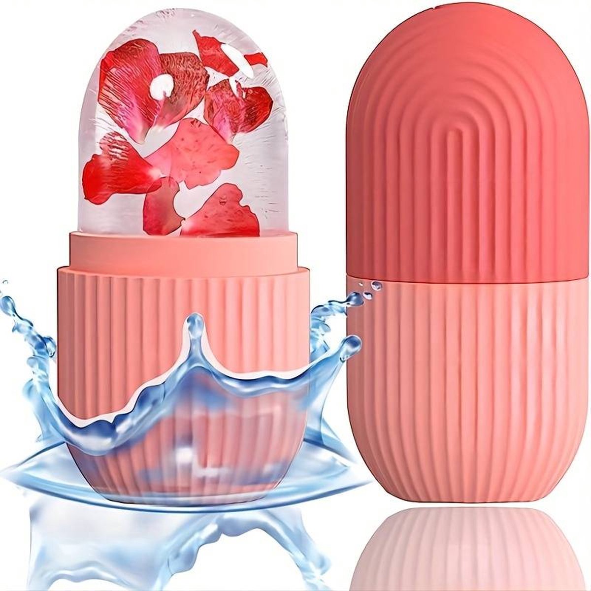 IJs Roller Gezicht - Ice Roller - Gezicht Roller Siliconen - Gezichtsmassage - Gezichtsroller - IJsroller - Skin Care - Roze Rood