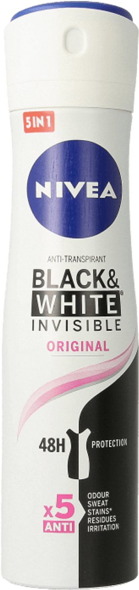 NIVEA Deodorant Spray Invisible For Black & White Clear - 150 ml