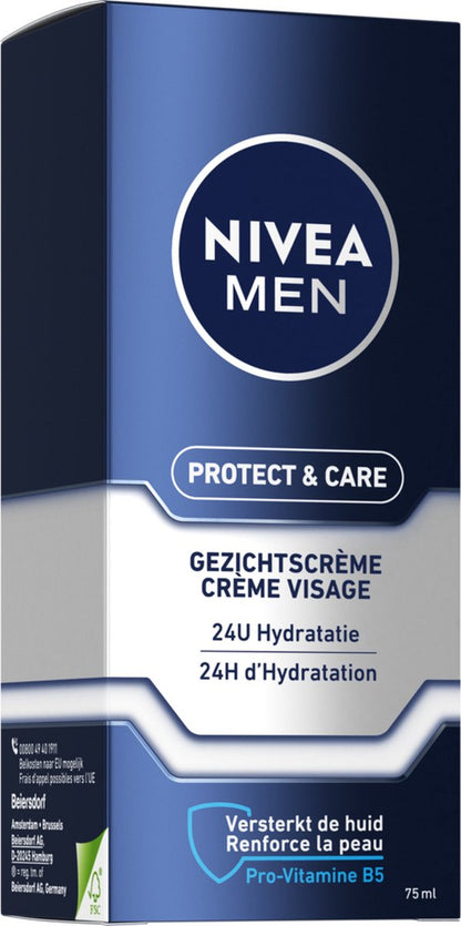 NIVEA MEN Protect & Care Gezichtscrème - 2x75 ml